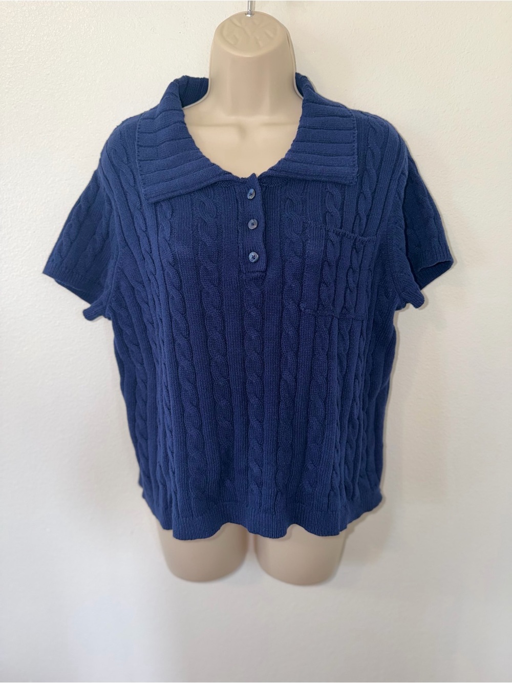 wild fable Navy Cable Knit Polo Sweater Top
